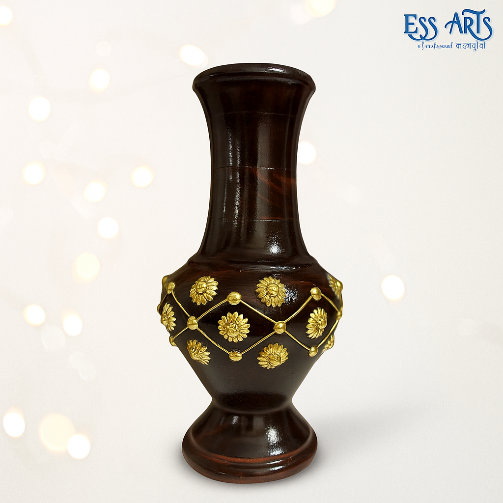 Wooden Flower Medium Size Pot/Vase